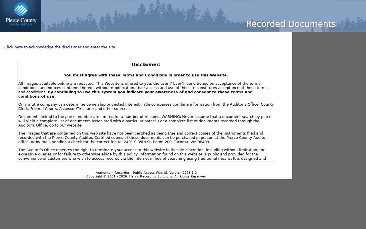 Graham people search in Pierce County recorded documents